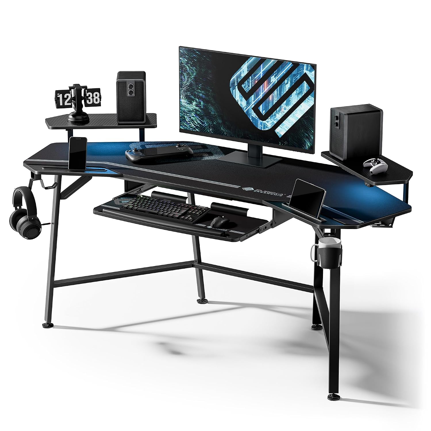 Headphone Stand Desk - 게이밍 데스크 날개 모양 키보드 트레이