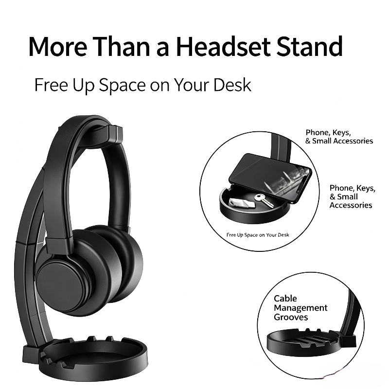 헤드폰 거치대, 수납 트레이 포함, 데스크탑용 헤드셋  - Headphone Stand Desk 리뷰 및 가격