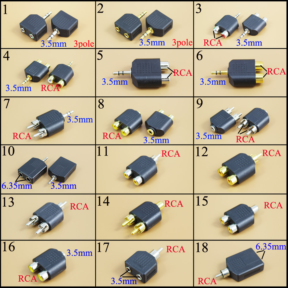 3.5mm/6.35mm 암 커넥터를 2 RCA 수 커넥 - Earphone Splitter Jack 리뷰 및 가격