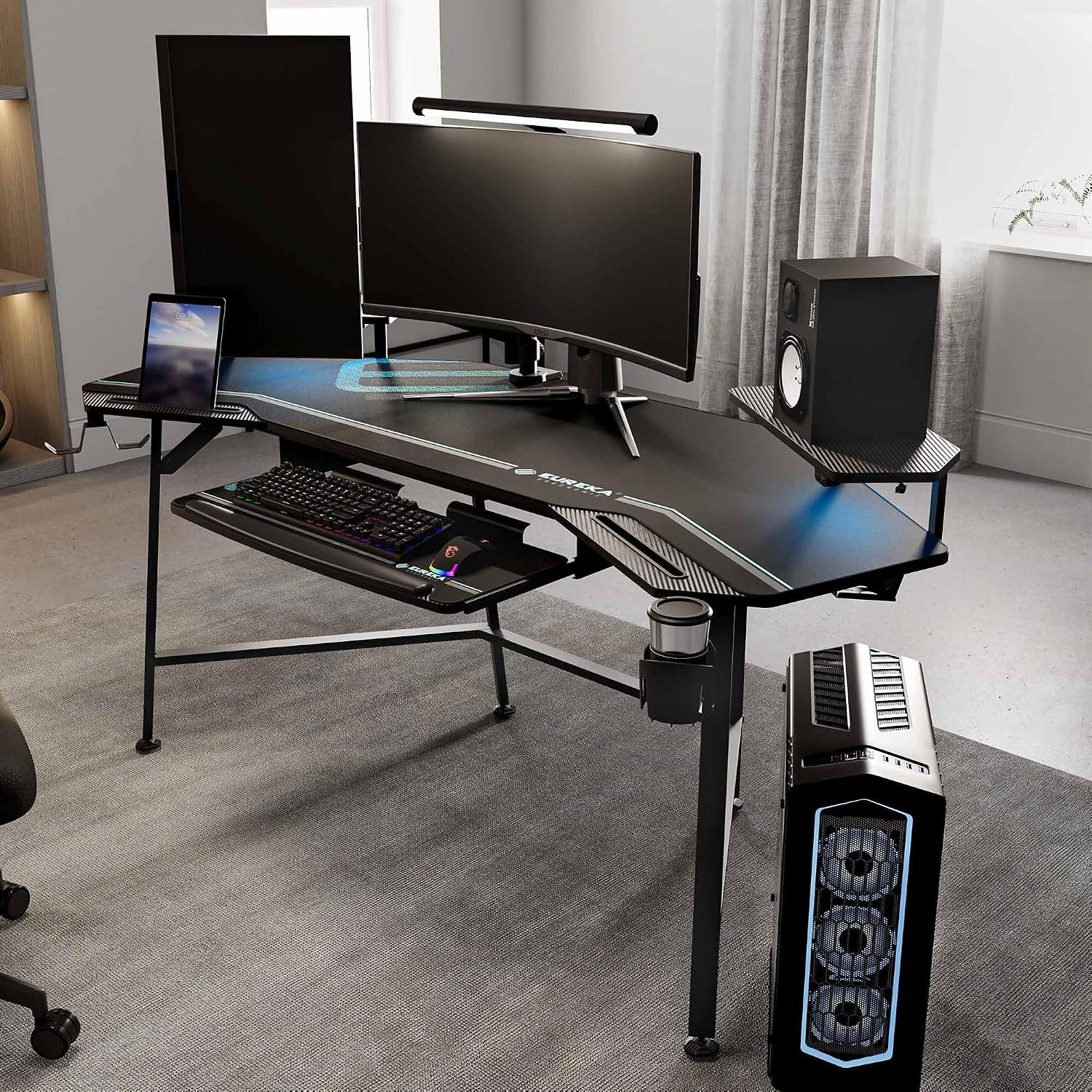 게이밍 데스크 날개 모양 키보드 트레이 72인치 블랙  - Headphone Stand Desk 리뷰 및 가격